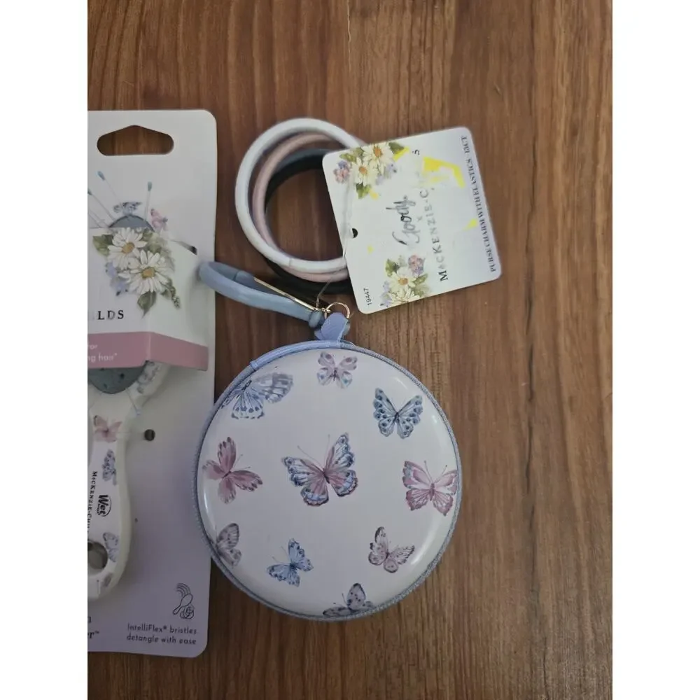 MacKenzie Childs X Wet Brush Keychain Detangler And Purse Charm With Hair Ties